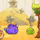 A fake sheep stands next to a fake ent and a fake Zelda slime in the NFT game Axie Infinity.